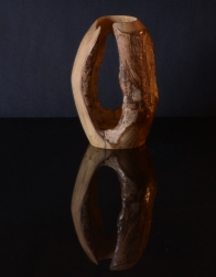 Natural edged vase, 17.5cm x 11cm diameter
